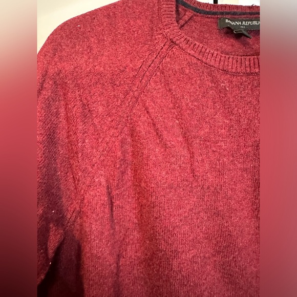 Banana Republic Men's Red Shirt Crewneck Raglan Long Sleeve Size Large - Picture 6 of 10